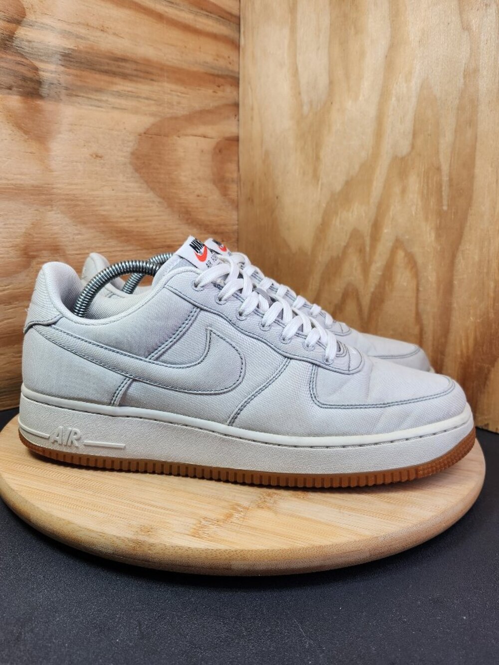 Nike Air Force 1 '07 Womens Gray Canvas Sneakers Size 11